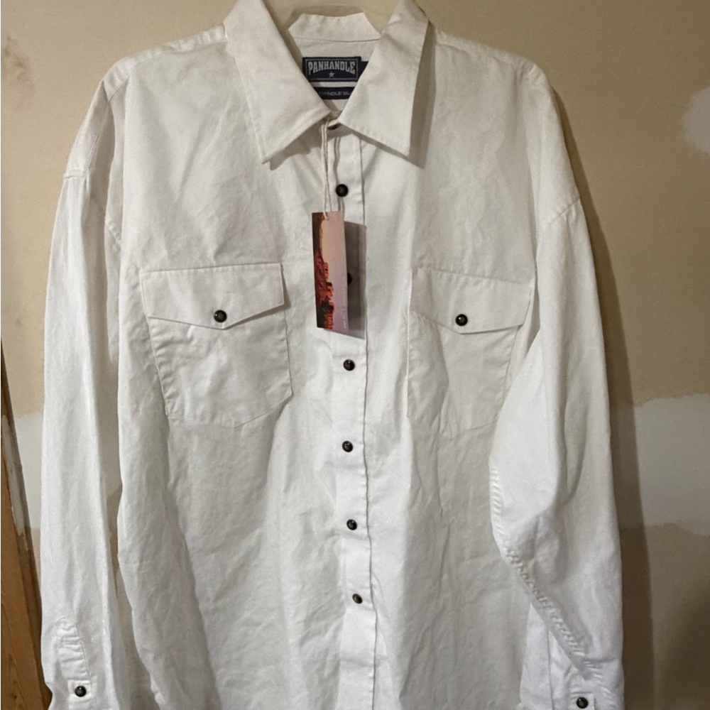 Panhandle Slim White Pearl Snap Western Shirt – Men’s XL NWT